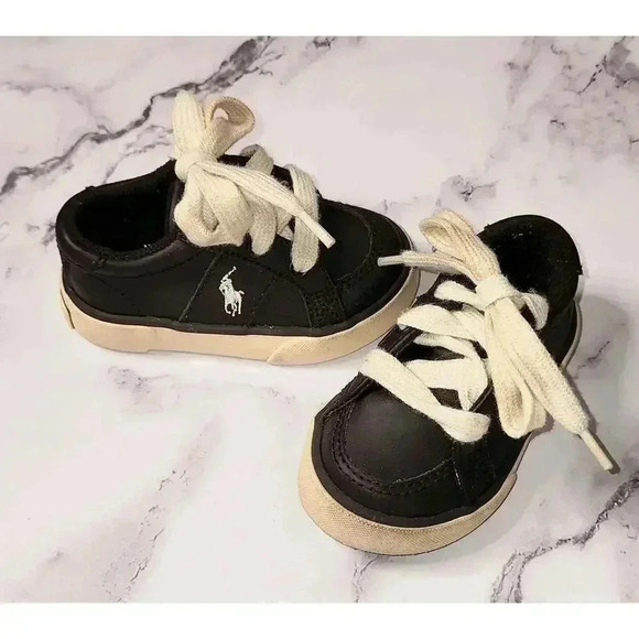 Toddler Boys Size 4 Polo Ralph Lauren Brown Leather Shoes - Picture 2 of 5